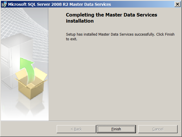 Master Data Services Installation Completion