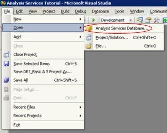 Opening the Analysis Services Database 
