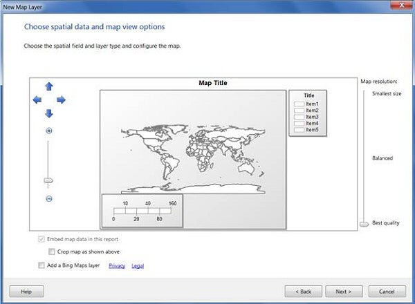 Choose spatial data and map view options