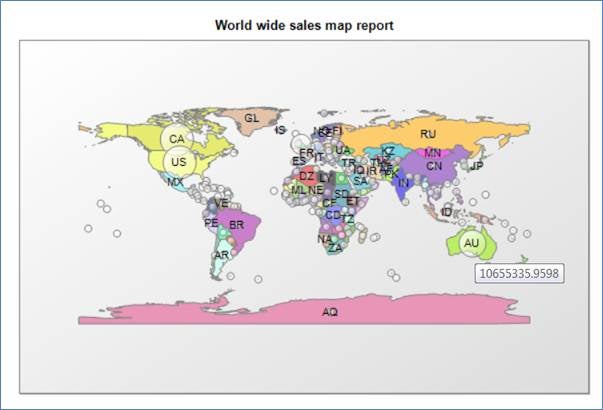 World wide sales map report