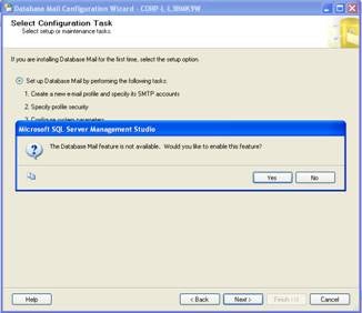 Database Mail Configuration Wizard Select Configuration Task