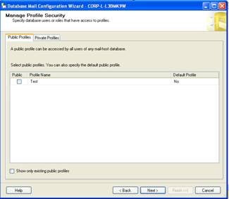 Database Mail Configuration Wizard, Manage Profile Security