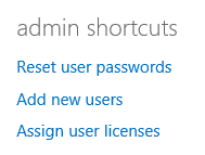 Admin Shortcuts