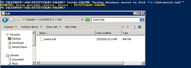 You could also use Backup-SQLDatabase cmdlet to back up a database .