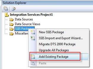 Add Existing Package