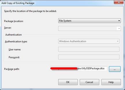 Add copy of existing package: Package path