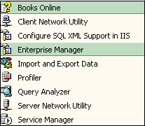 SQL Server 2000 program group