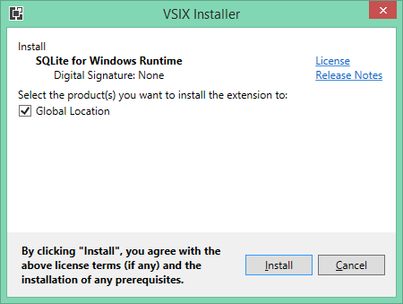 SQLite for Windows Runtime Installation