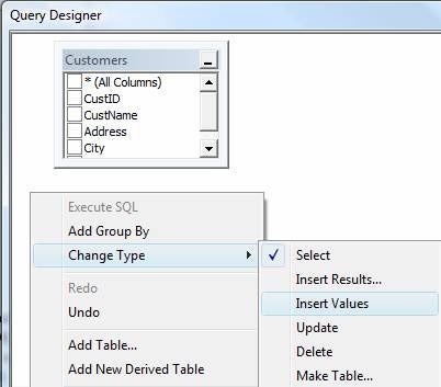 From the Add Tables dialog box, select the tables you want to insert or update data