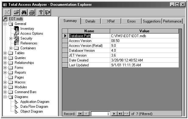 Documentation Explorer Navigation Screen