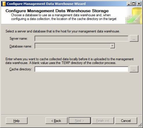 Configure Management Data Warehouse Storage