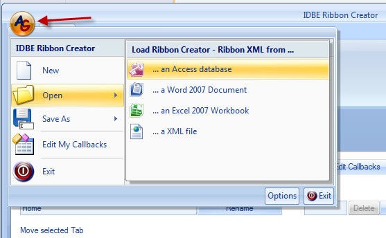 Editing an existing Ribbon with the Ribbon Creator