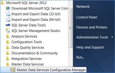 Master Data Services Configuration Manager