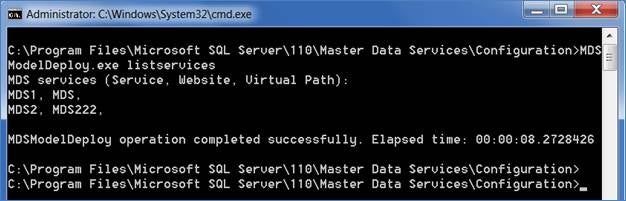 MDSModelDeploy.exe listservices