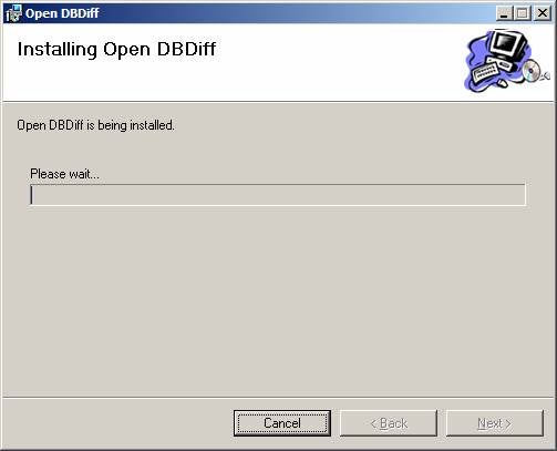 start the installation of the Open DB Diff utility
