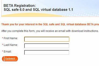 register SQL virtual database
