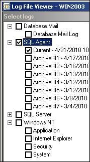 Error Logs is the very last item in the Object Explorer