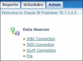 The types of data sources appear under the Admin tab
