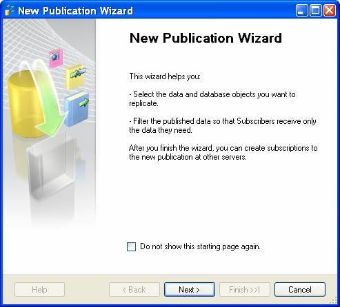 New Publication Wizard