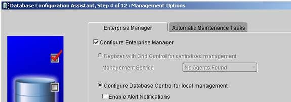 Step 4 of 12, Database Configuration Assistant