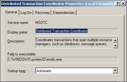 Oracle Database Distributed Transaction Coordinator Properties