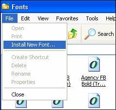 install the Barcode 3 of 9 font on a Windows machine