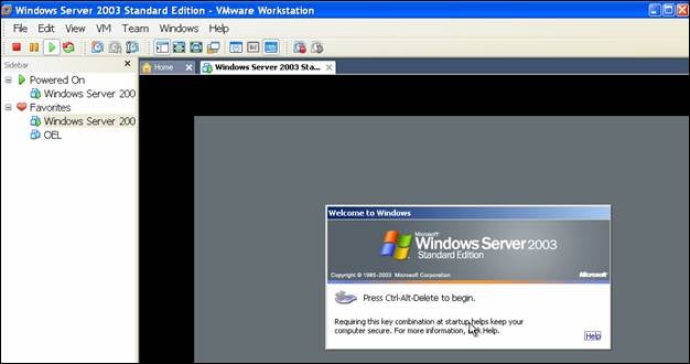 Normal Windows logon screen after installation