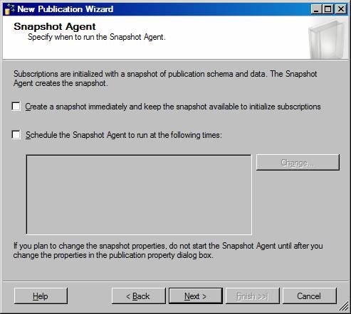 Snapshot Agent page